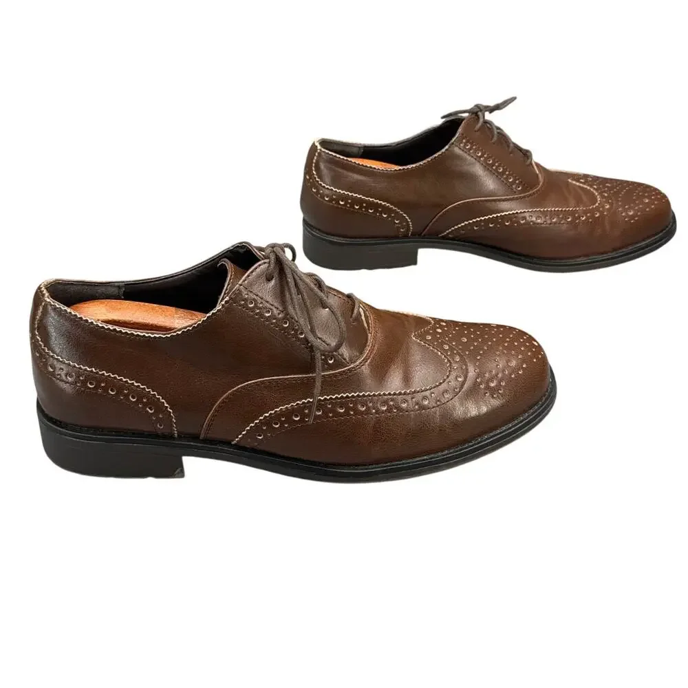 Dexter Brown Wingtip Oxford Rubber Sole Comfort Dress Shoe Men 12